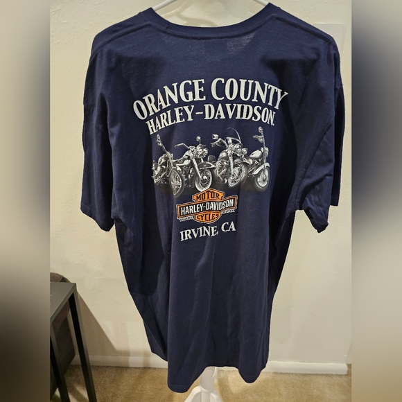 Harley Davidson Men's Short Sleeve T-Shirt Blue XL NWT - Picture 2 of 4